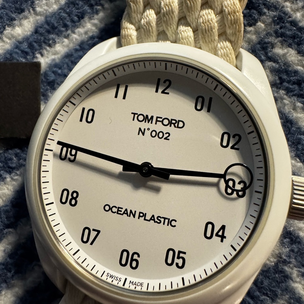 Tom Ford White Ocean Plastic Timepiece USED